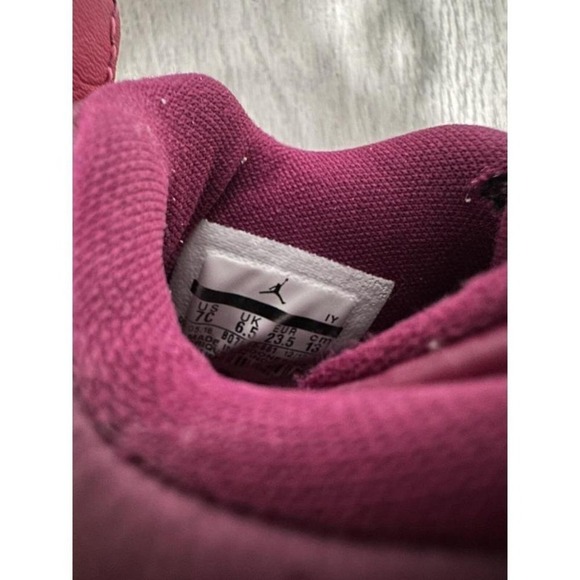 Kids Jordan 4 Retro Toddler Burgundy White Leather Sneakers Size 7C - Picture 6 of 8